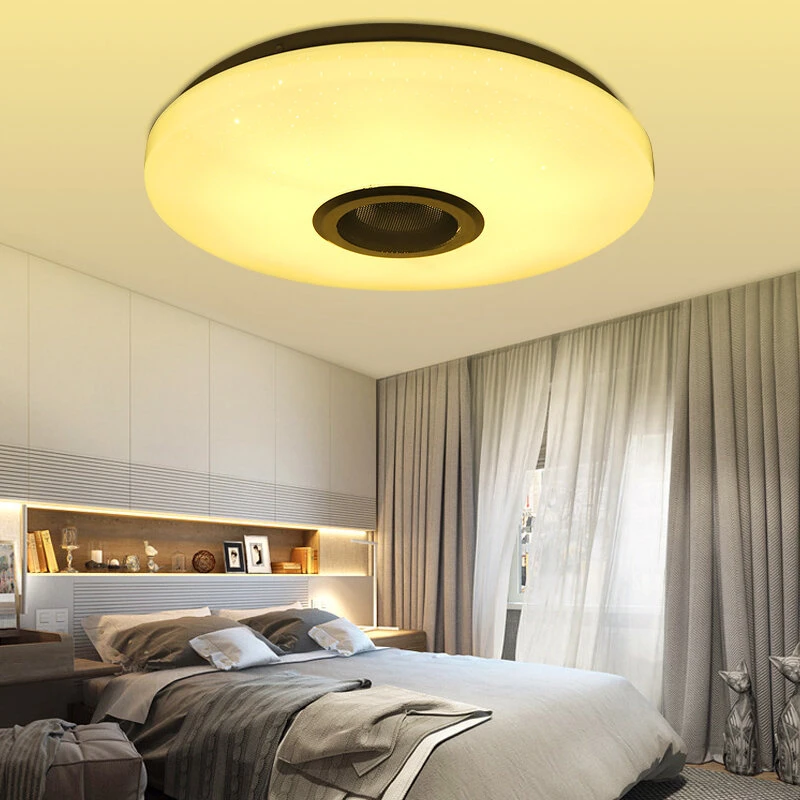 (image for) RGBW LED Ceiling Light Music Speaker Lamp Bluetooth APP + Remote Control Bedroom Smart Ceiling Lamp